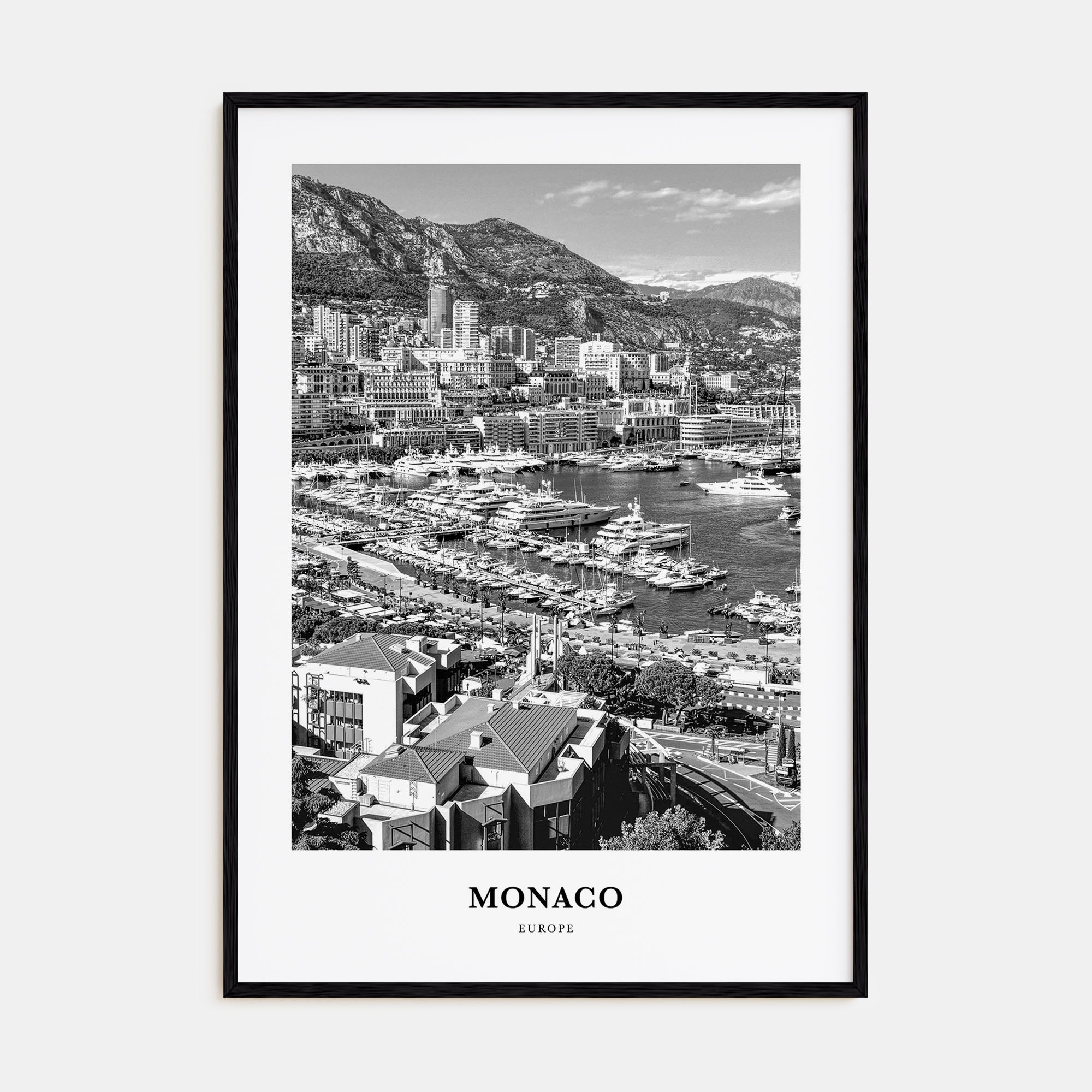 Monaco Portrait B&W Poster