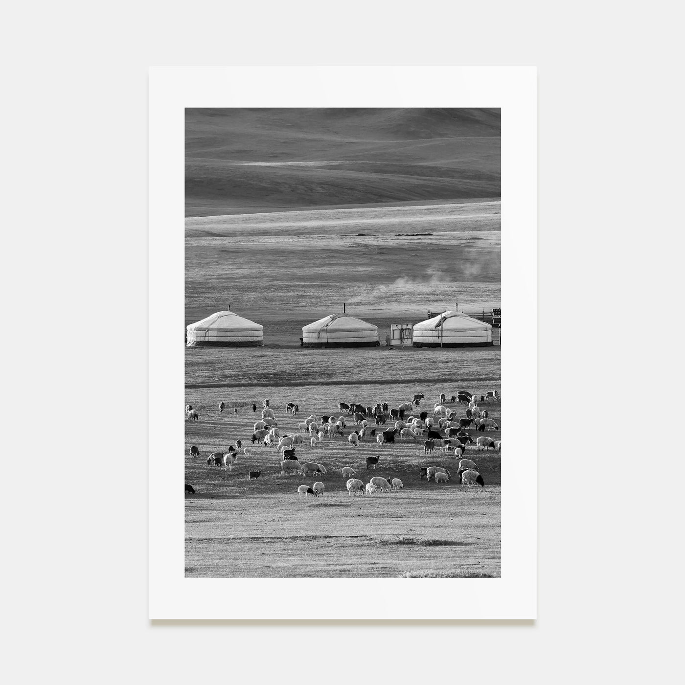 Mongolia Photo B&W Poster