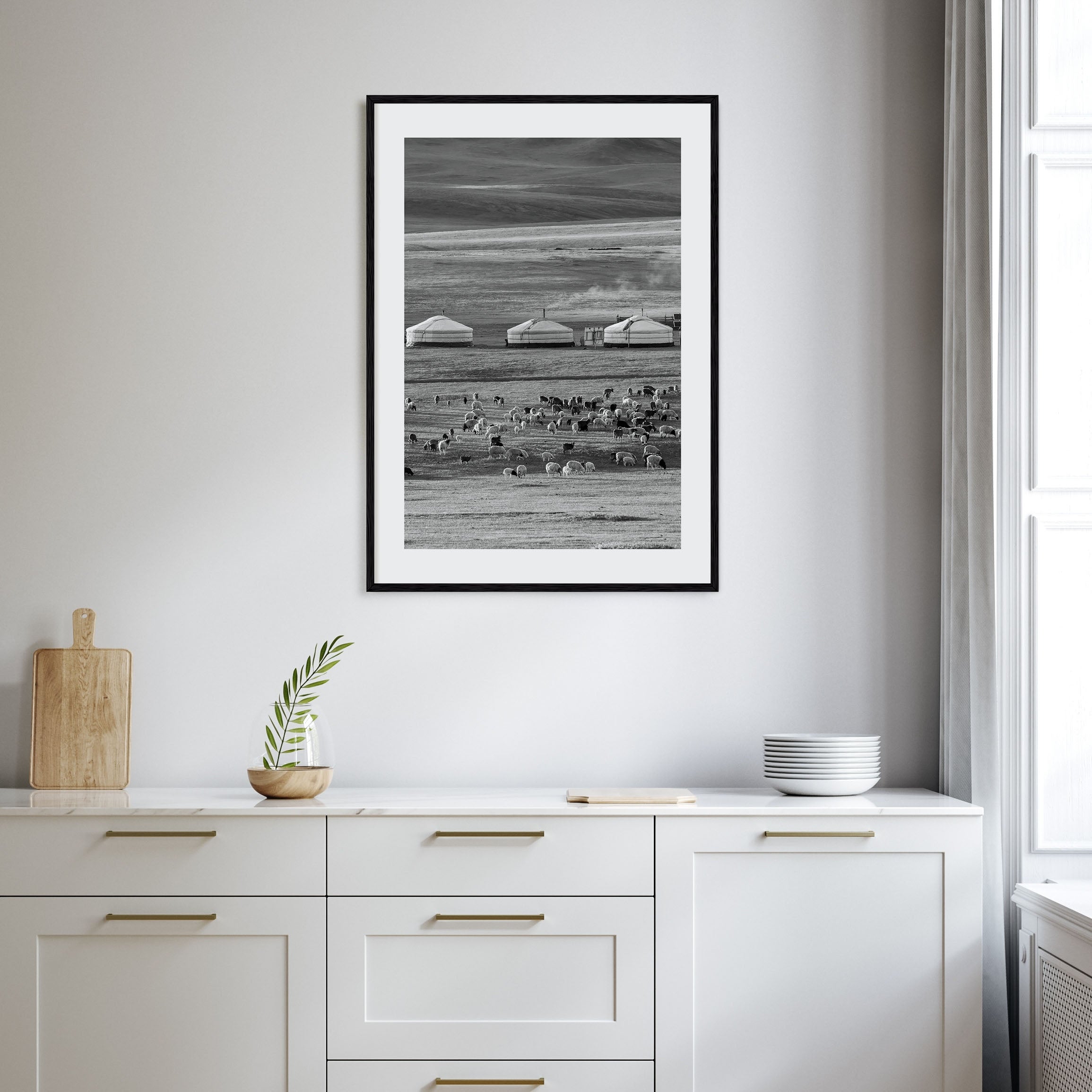 Mongolia Photo B&W Poster