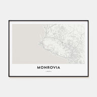 Monrovia Map Landscape Poster