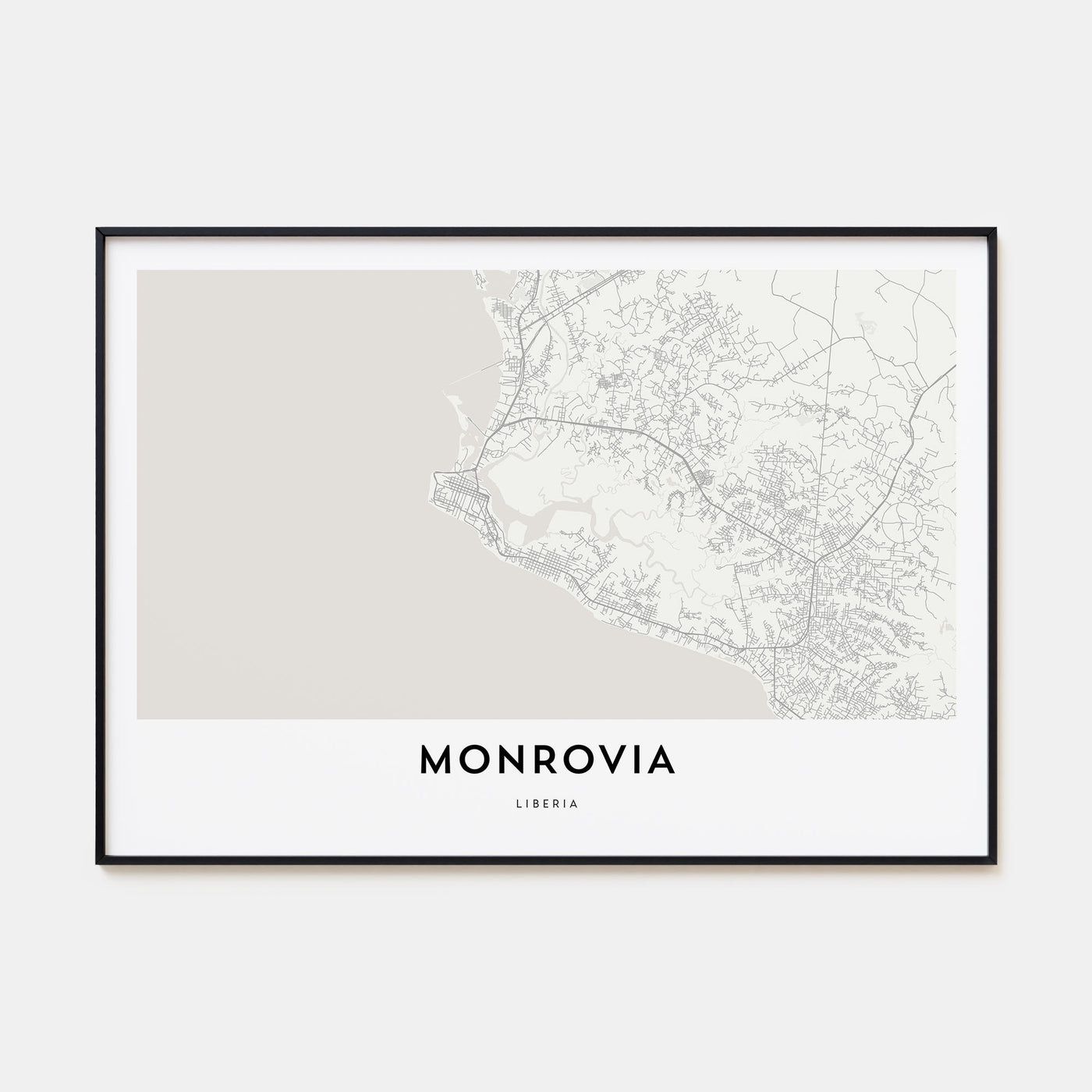 Monrovia Map Landscape Poster