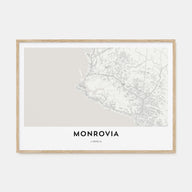 Monrovia Map Landscape Poster