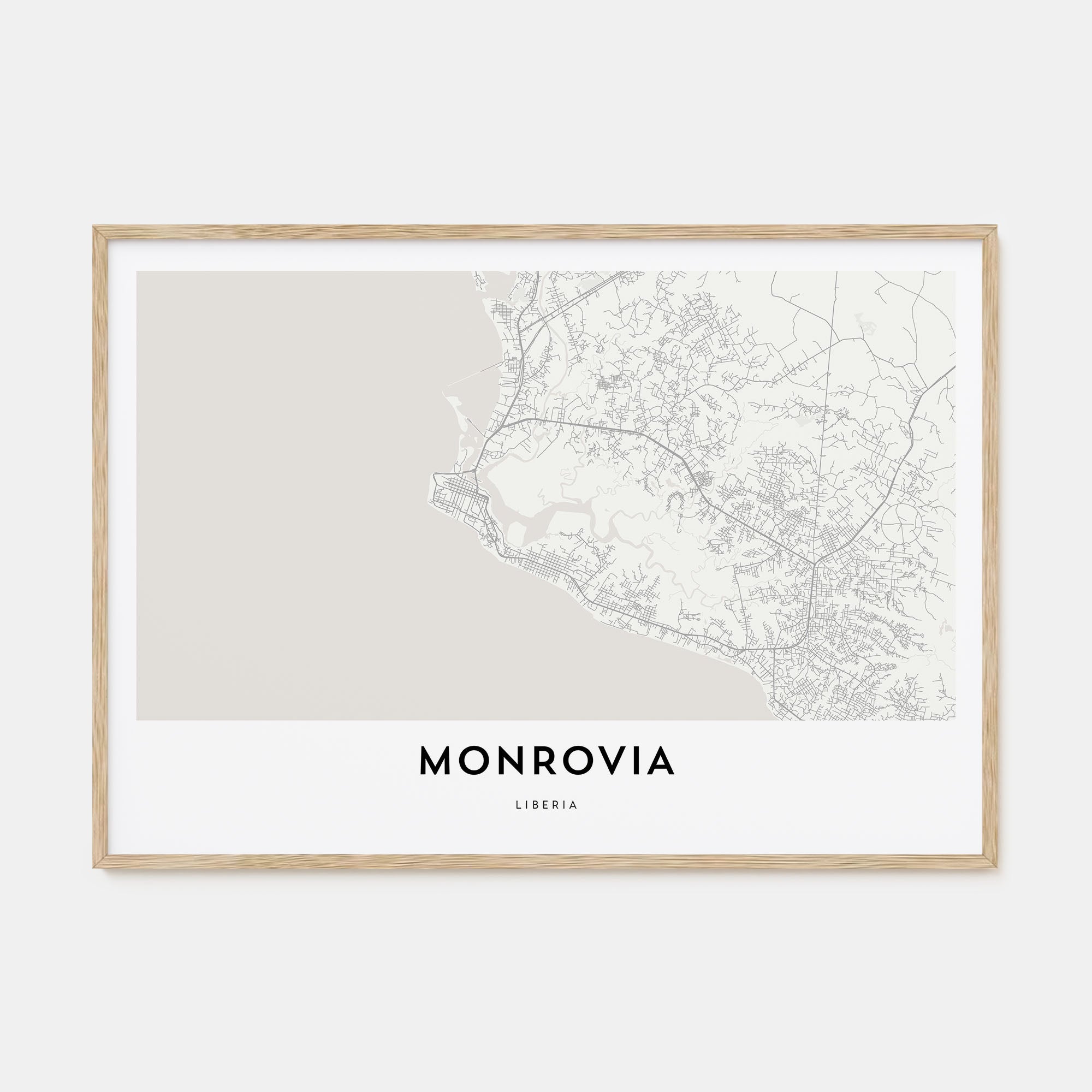 Monrovia Map Landscape Poster