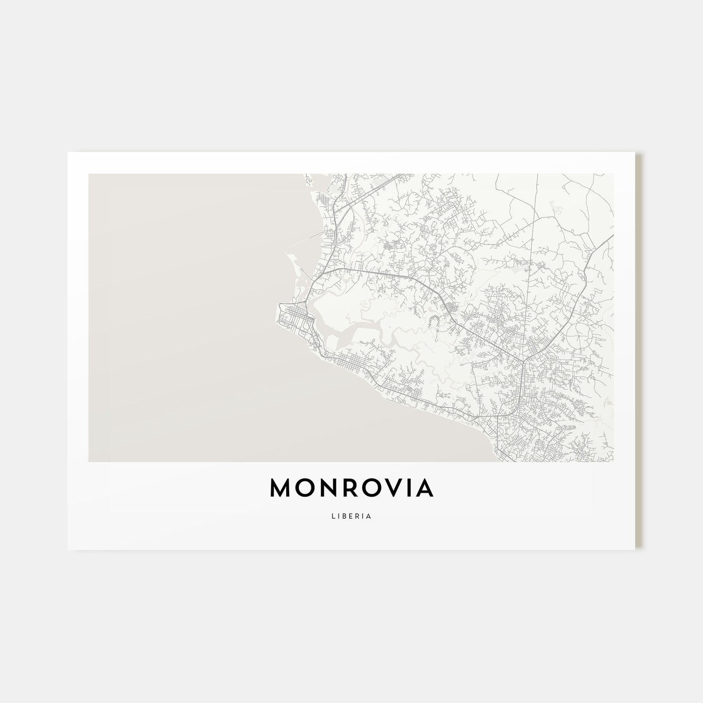 Monrovia Map Landscape Poster
