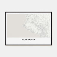 Monrovia Map Landscape Poster