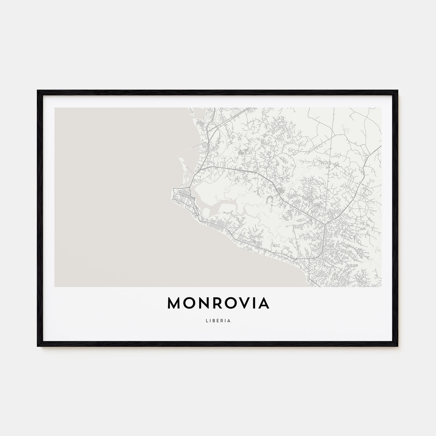 Monrovia Map Landscape Poster