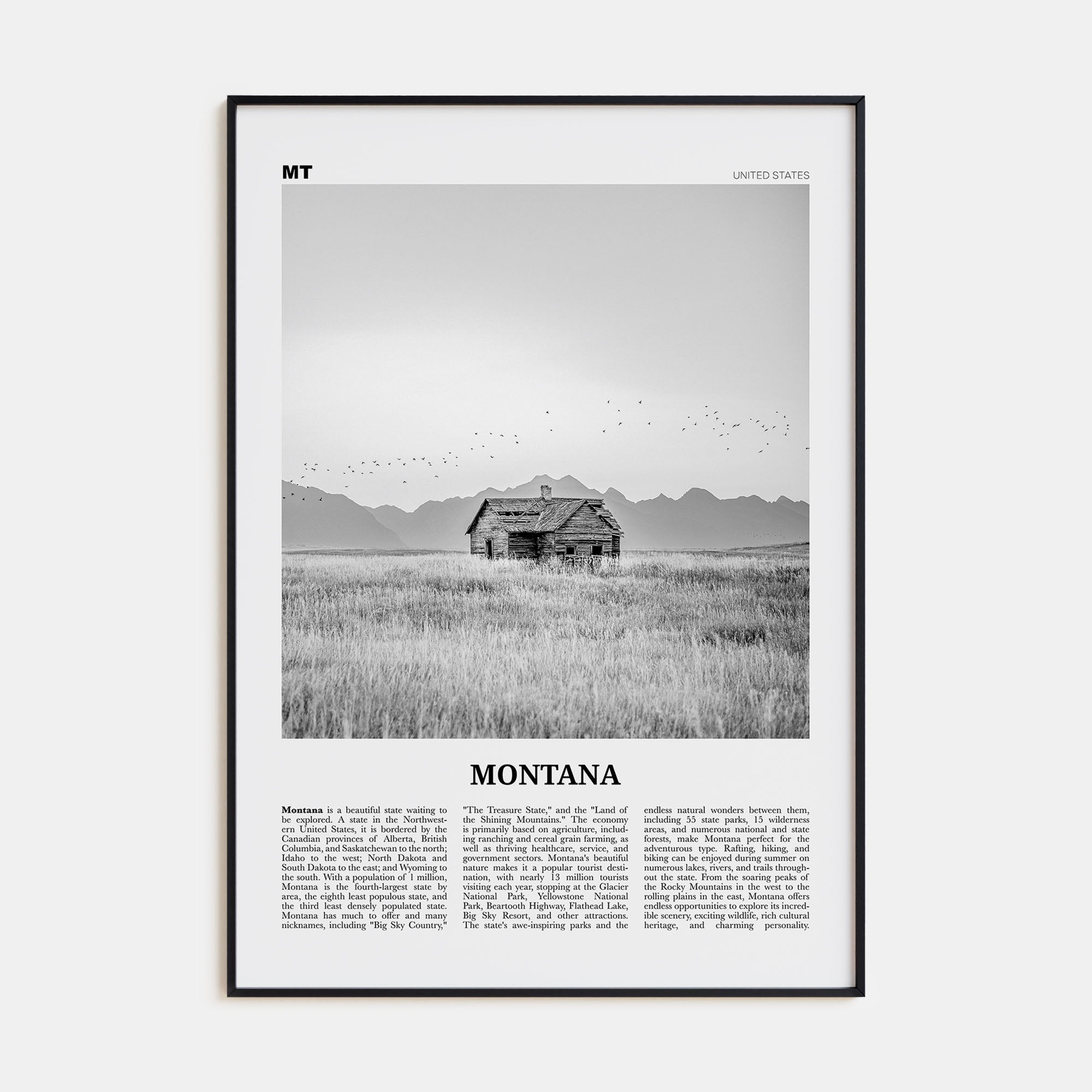 Montana Travel B&W No 2 Poster