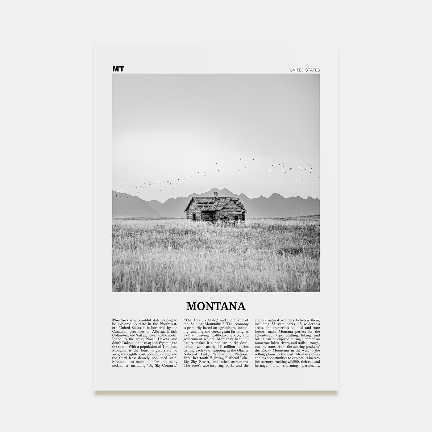 Montana Travel B&W No 2 Poster