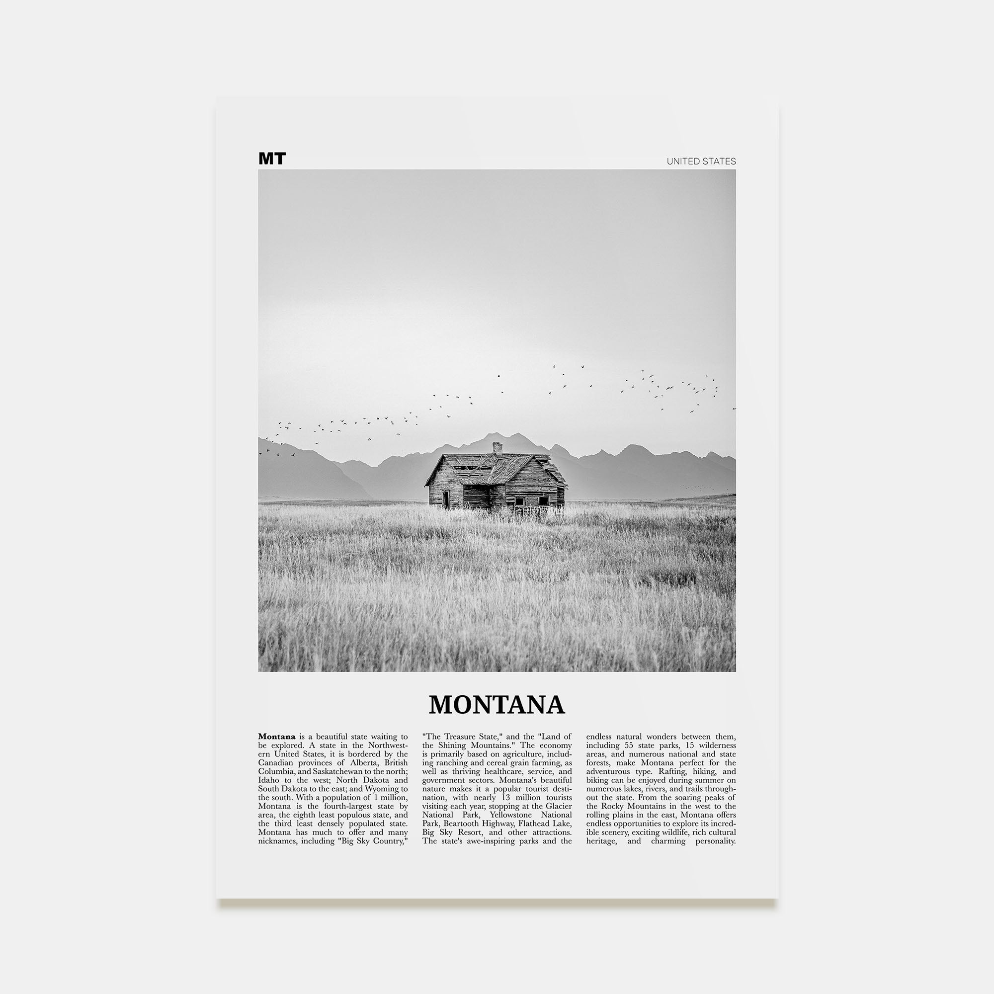 Montana Travel B&W No 2 Poster
