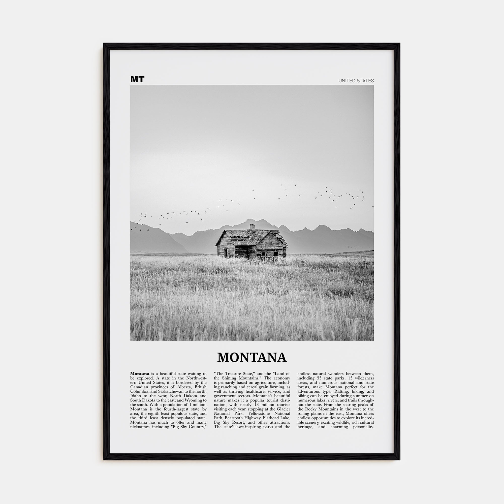 Montana Travel B&W No 2 Poster