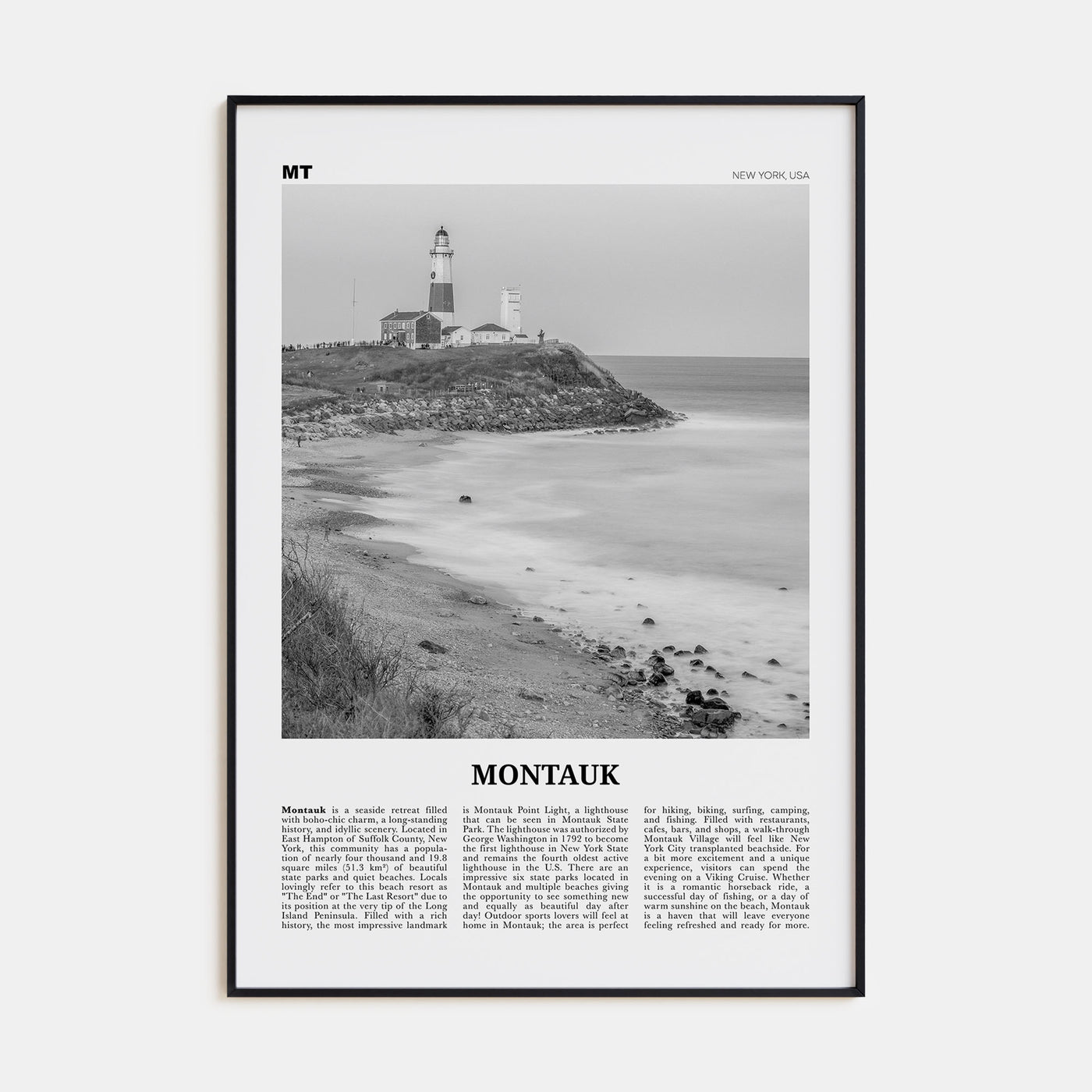 Montauk Travel B&W No 2 Poster