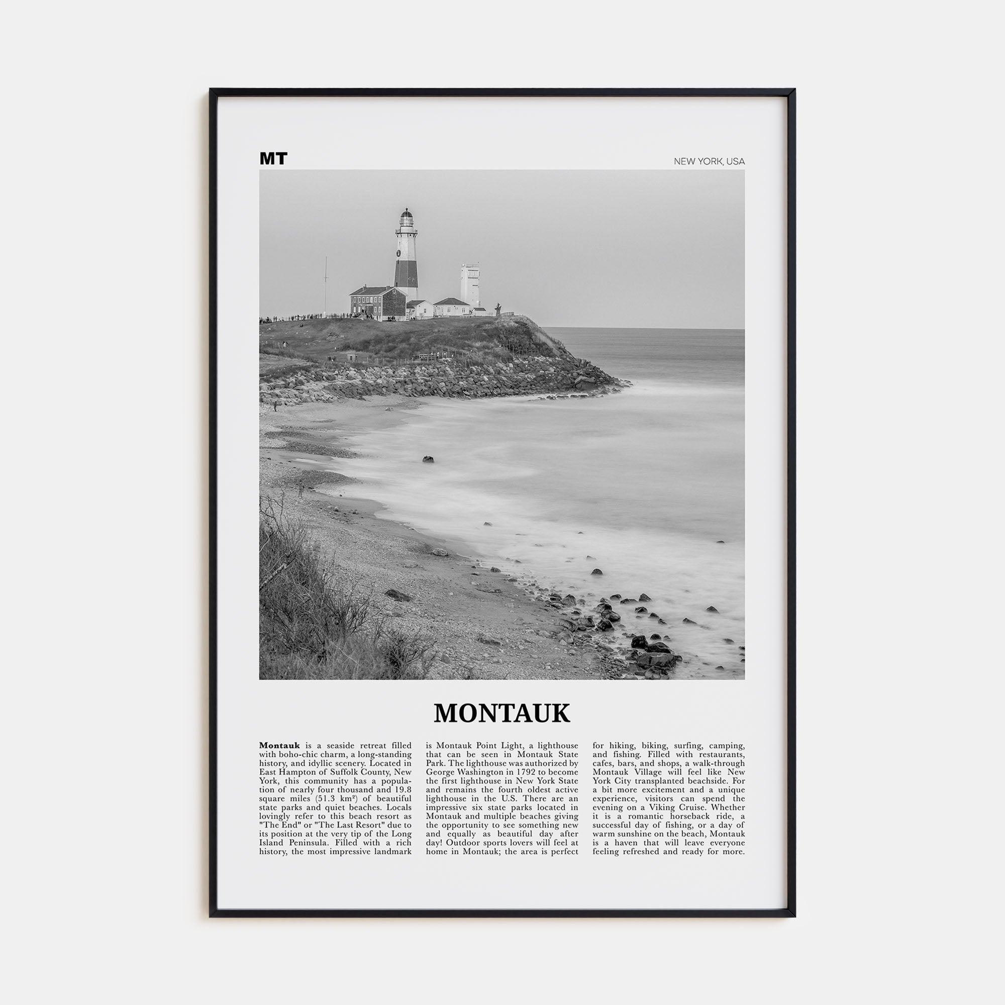Montauk Travel B&W No 2 Poster