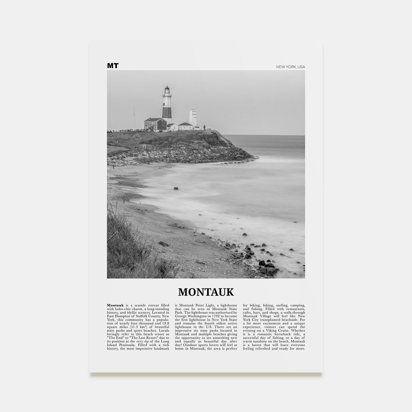 Montauk Travel B&W No 2 Poster