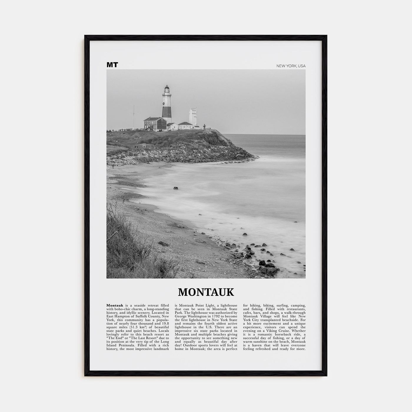 Montauk Travel B&W No 2 Poster