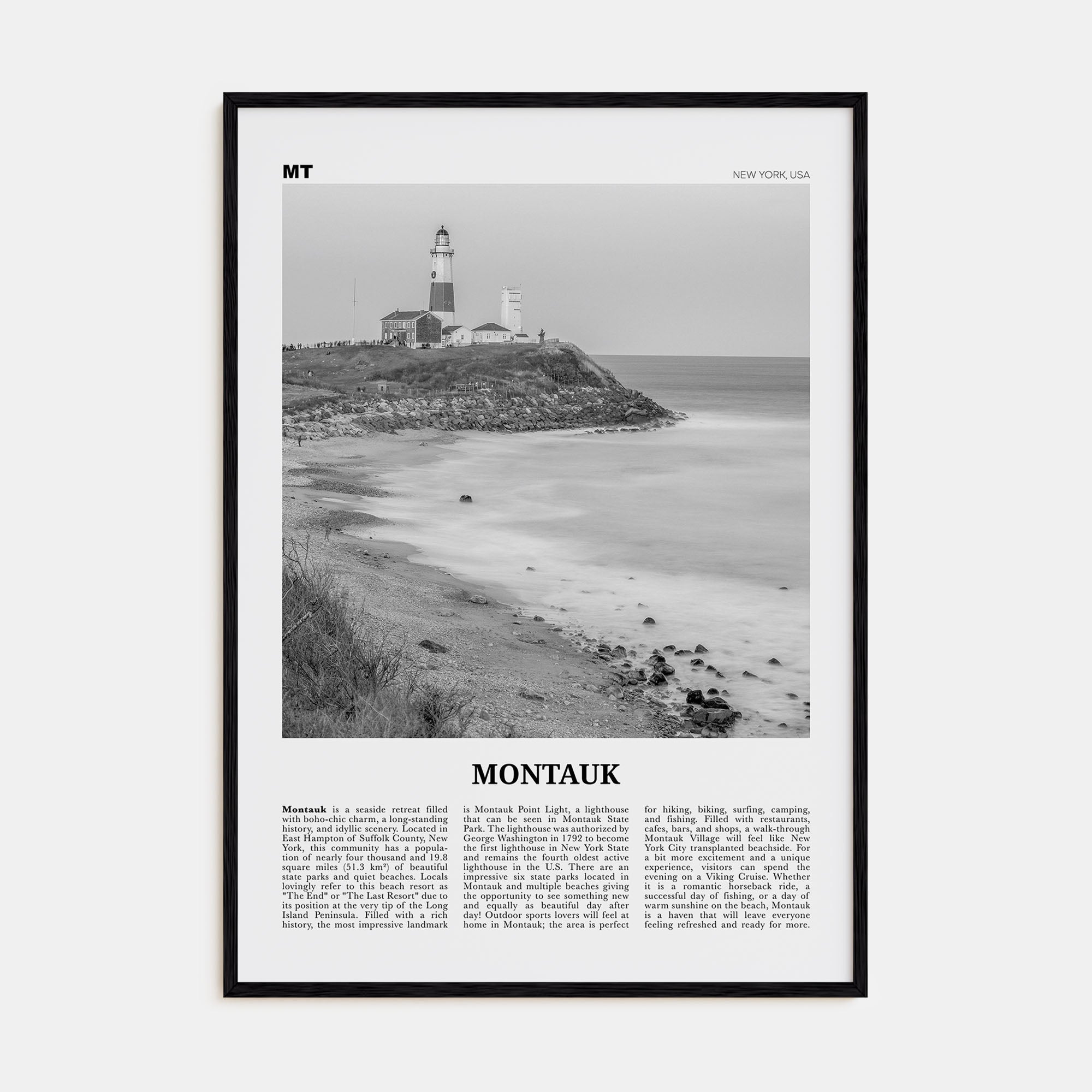 Montauk Travel B&W No 2 Poster