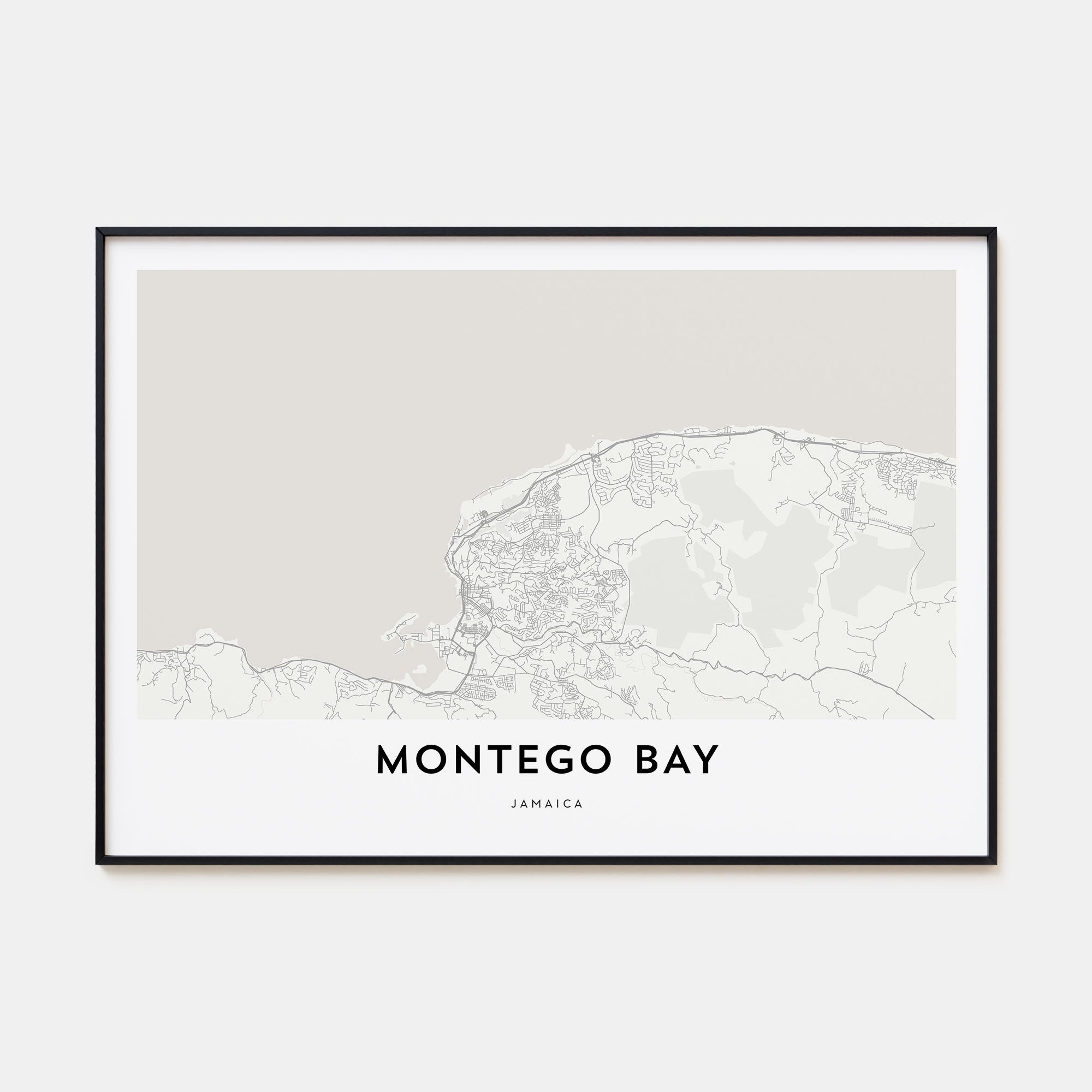 Montego Bay Map Landscape Poster