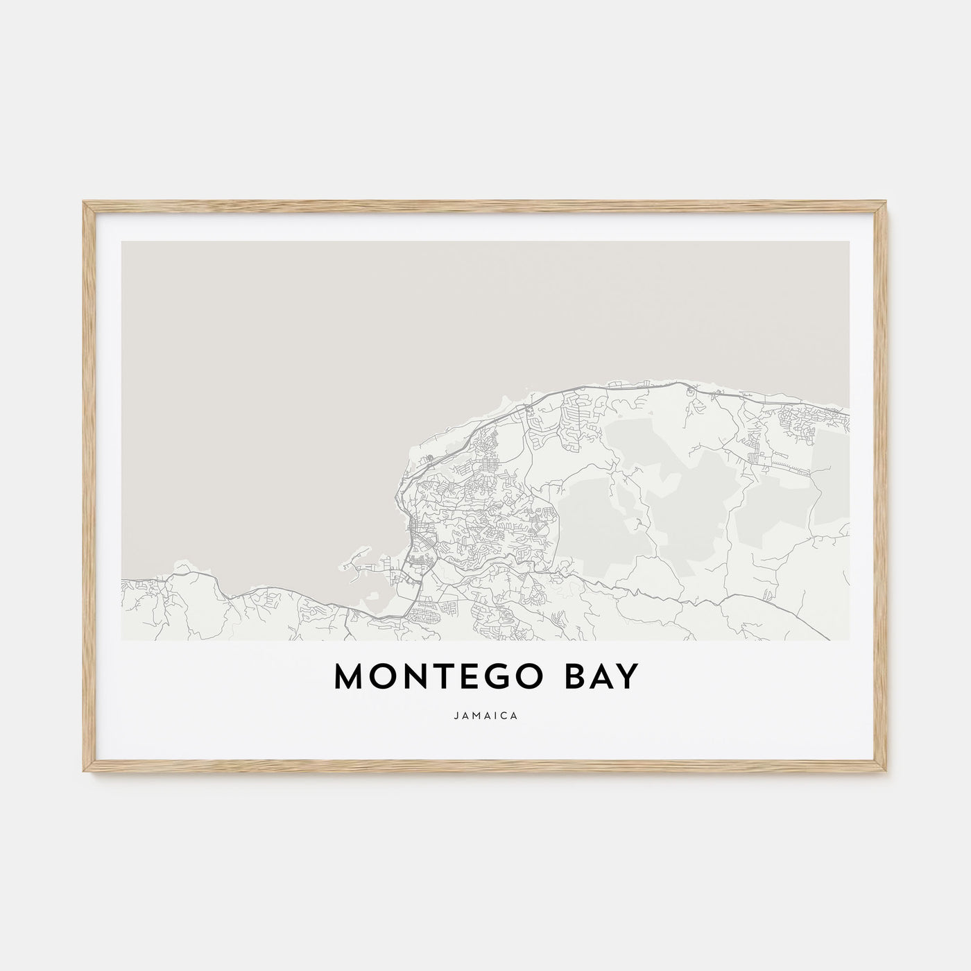 Montego Bay Map Landscape Poster