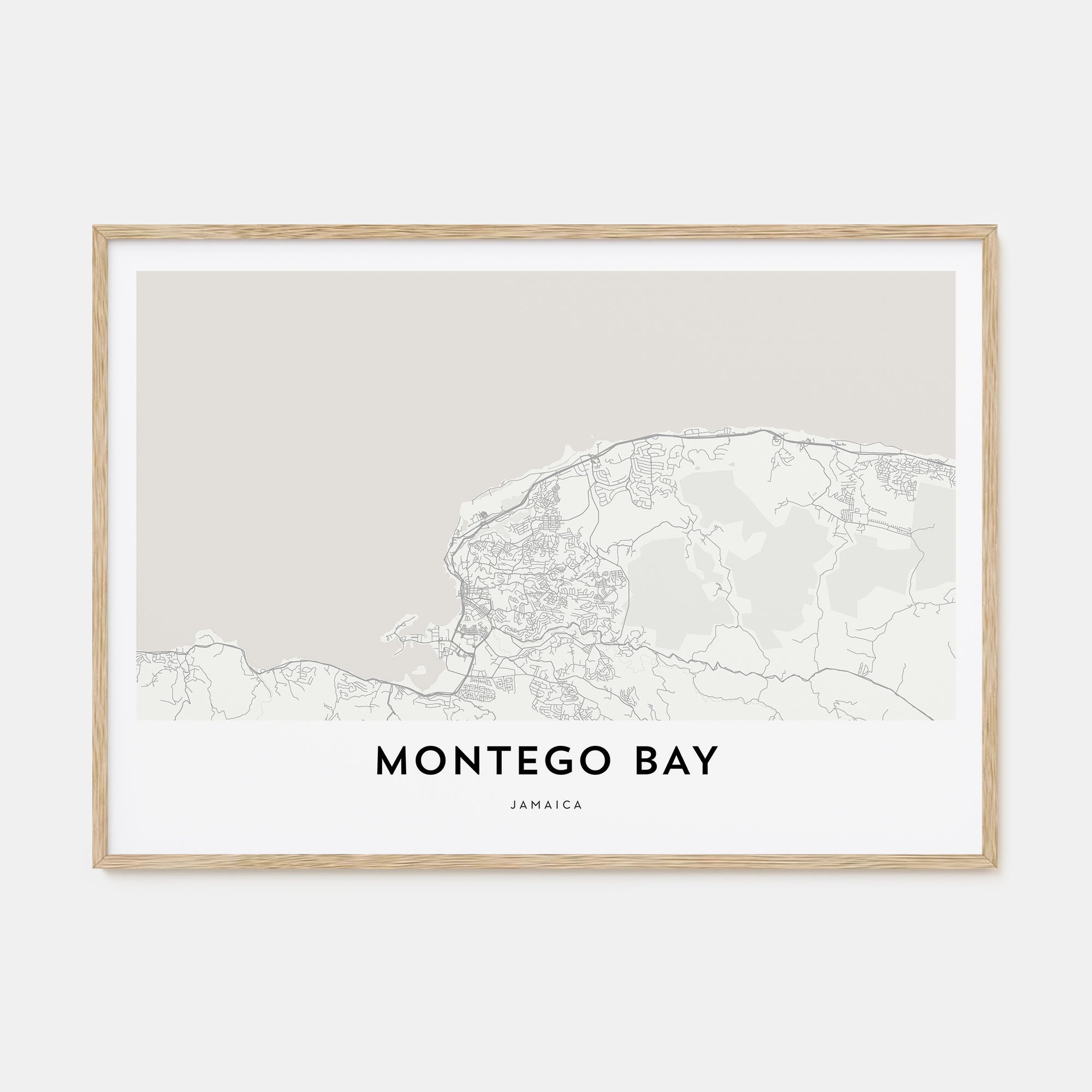 Montego Bay Map Landscape Poster