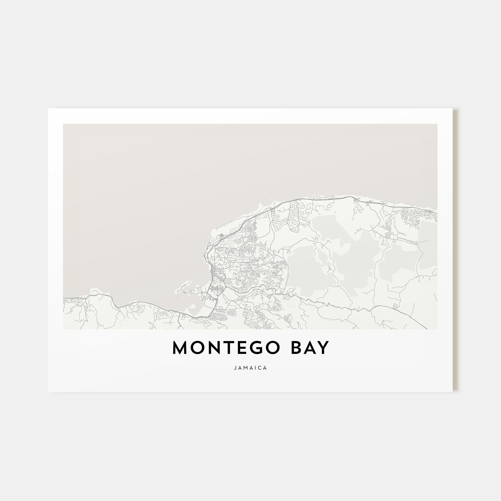 Montego Bay Map Landscape Poster