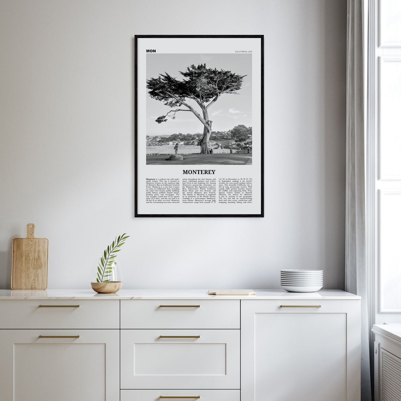 Monterey Travel B&W Poster