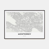 Monterrey Map Landscape Poster