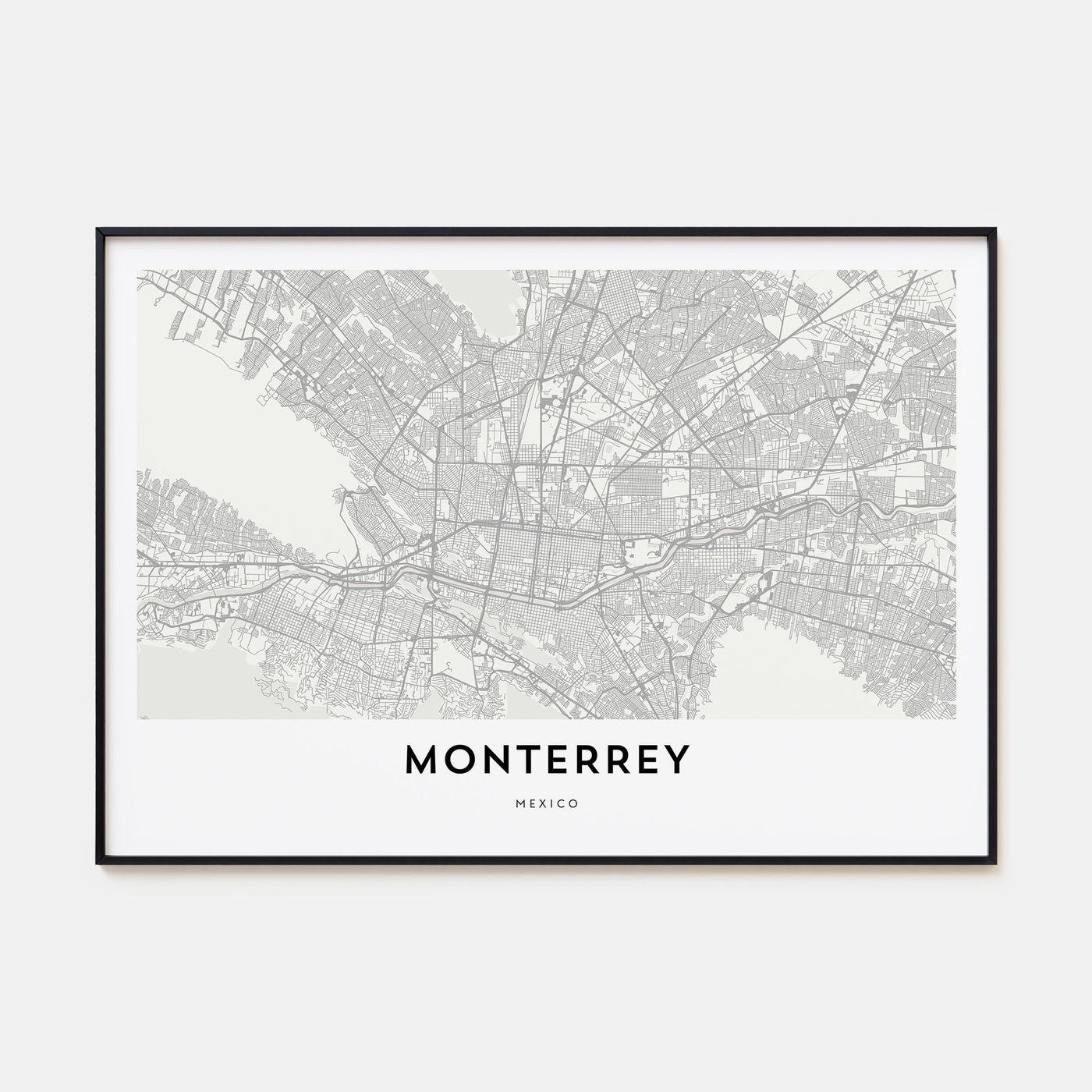 Monterrey Map Landscape Poster