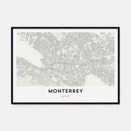 Monterrey Map Landscape Poster