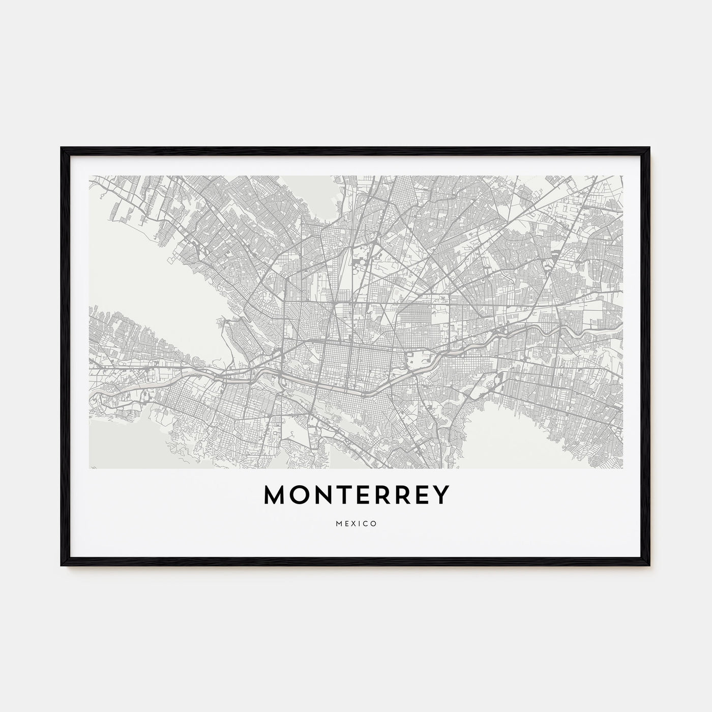 Monterrey Map Landscape Poster