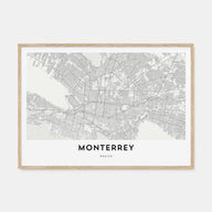 Monterrey Map Landscape Poster