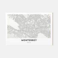 Monterrey Map Landscape Poster