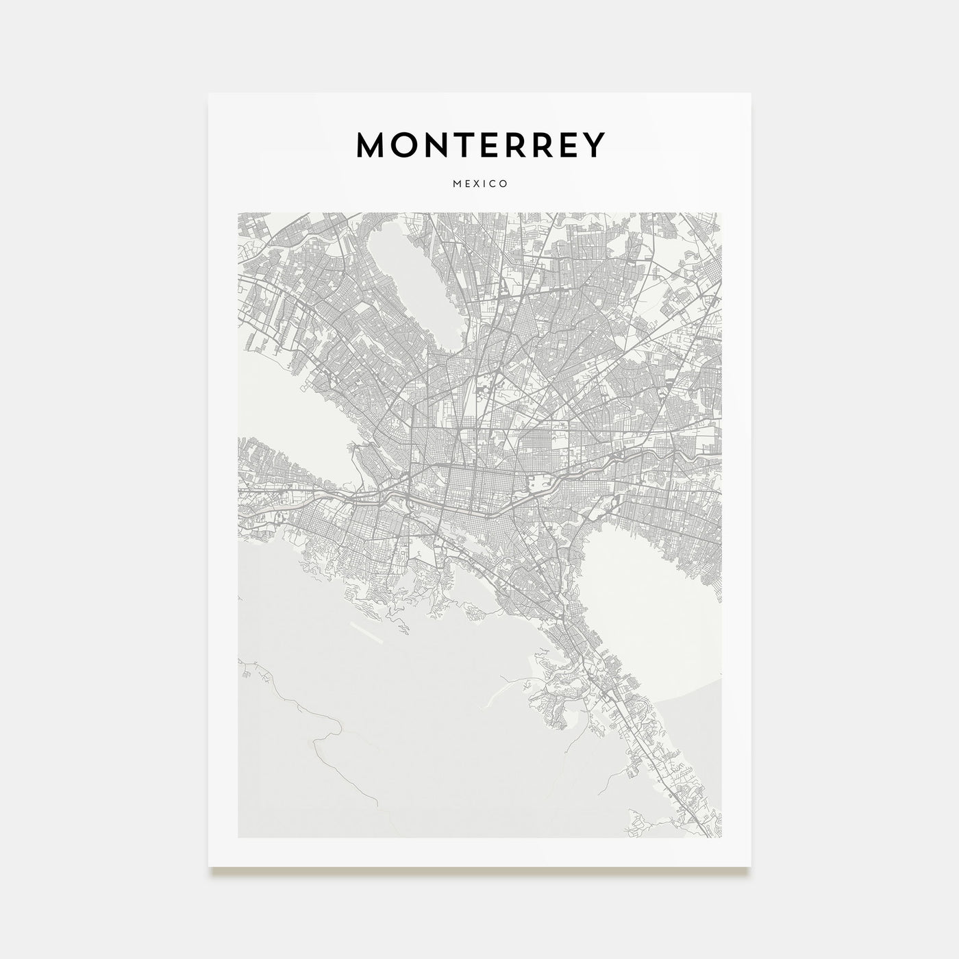 Monterrey Map Portrait Poster