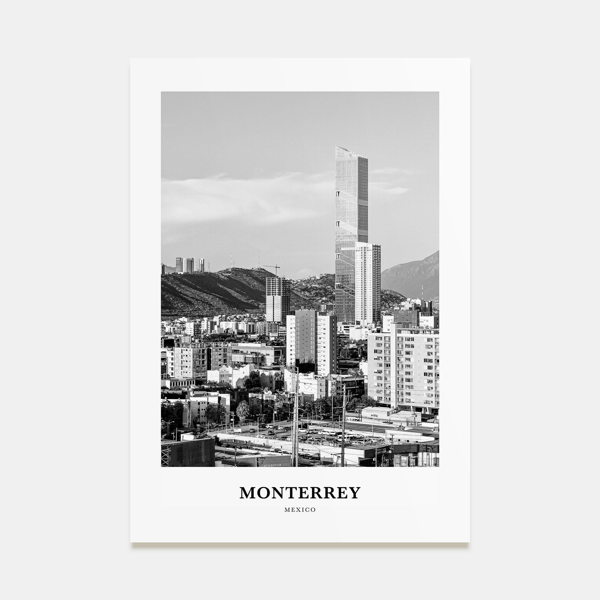 Monterrey Portrait B&W Poster