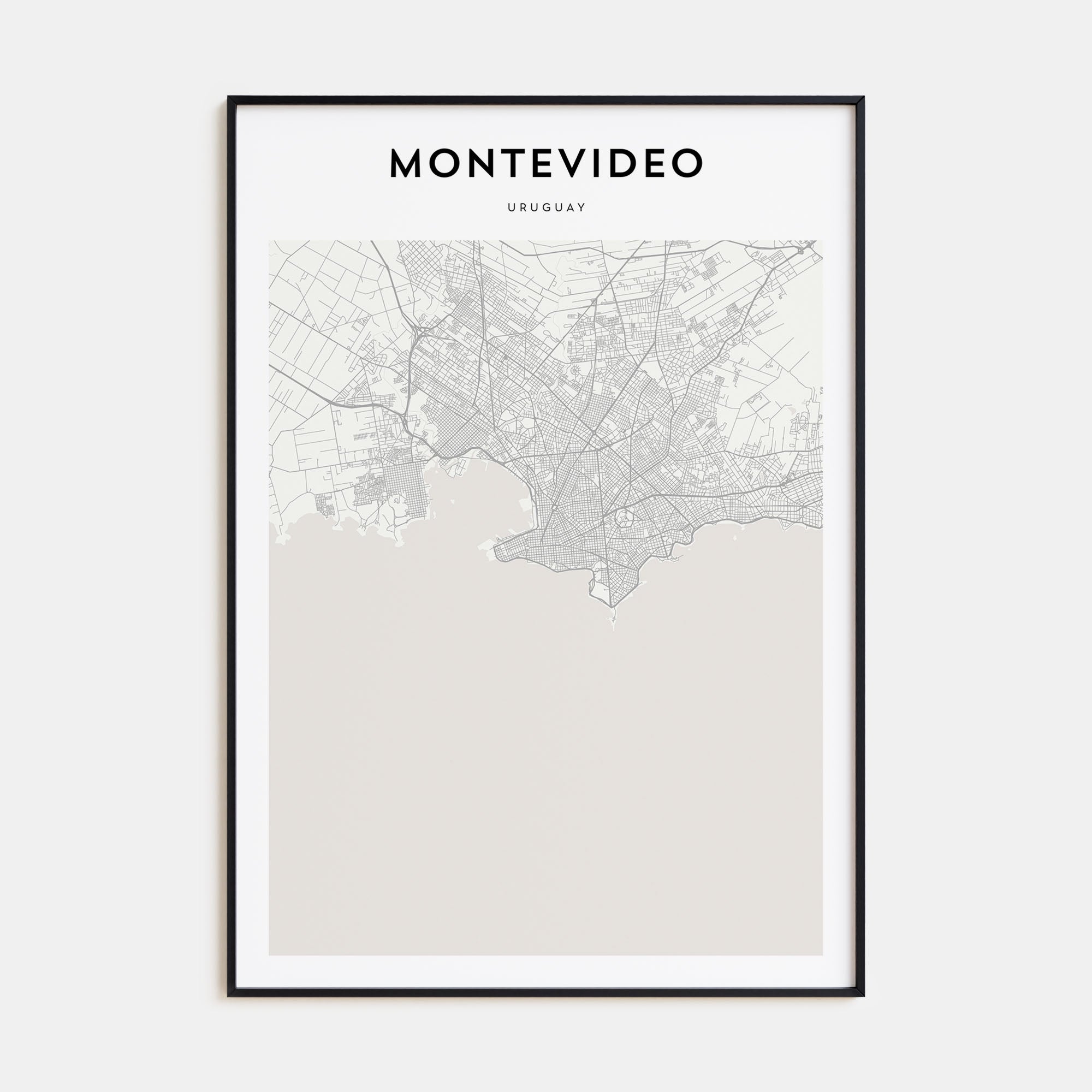 Montevideo Map Portrait Poster