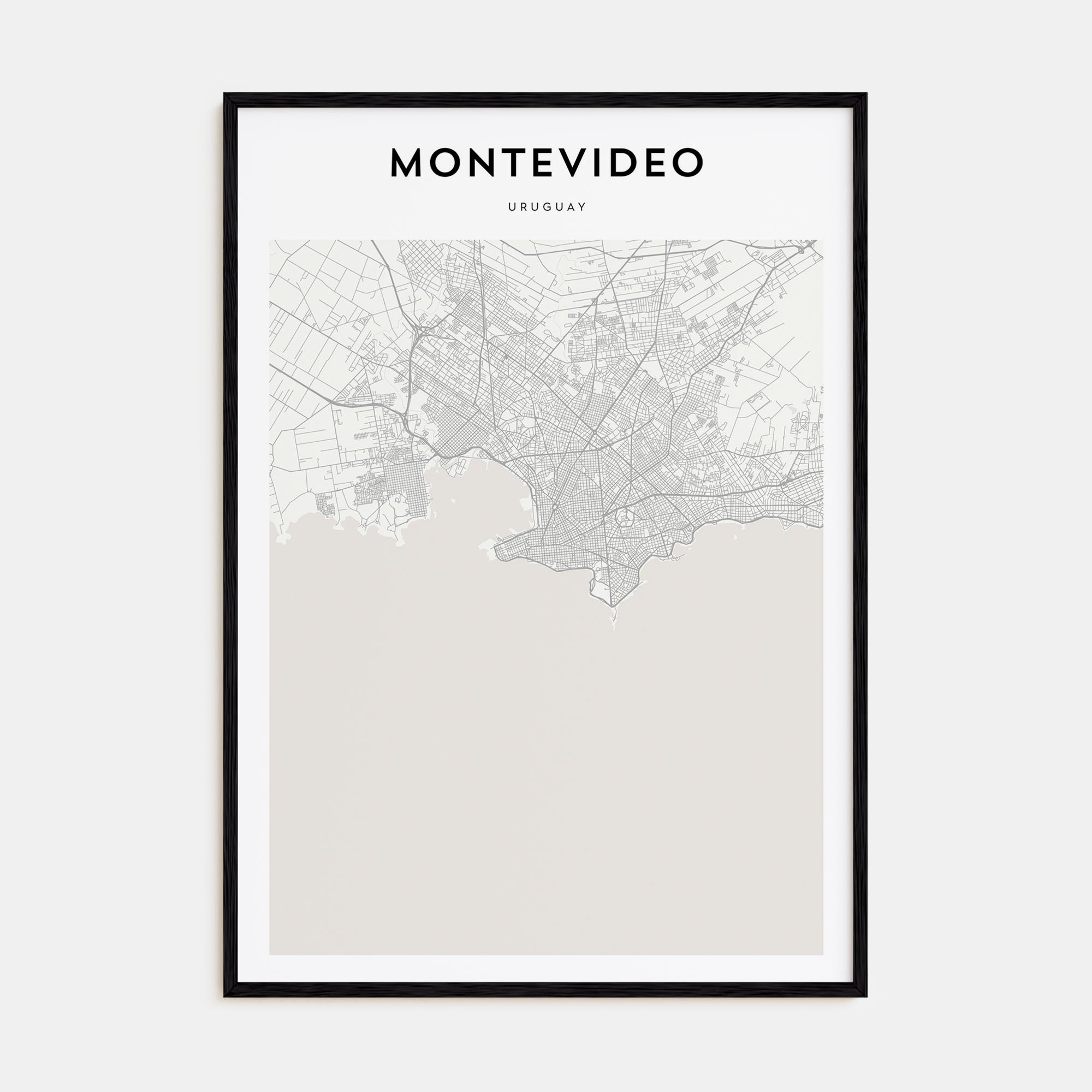Montevideo Map Portrait Poster
