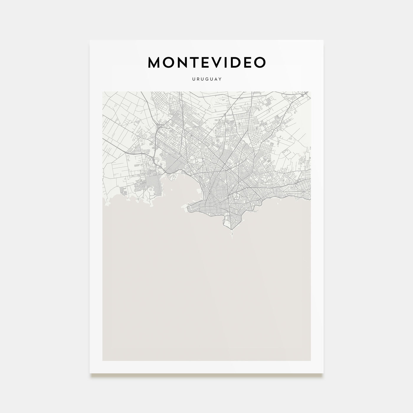 Montevideo Map Portrait Poster