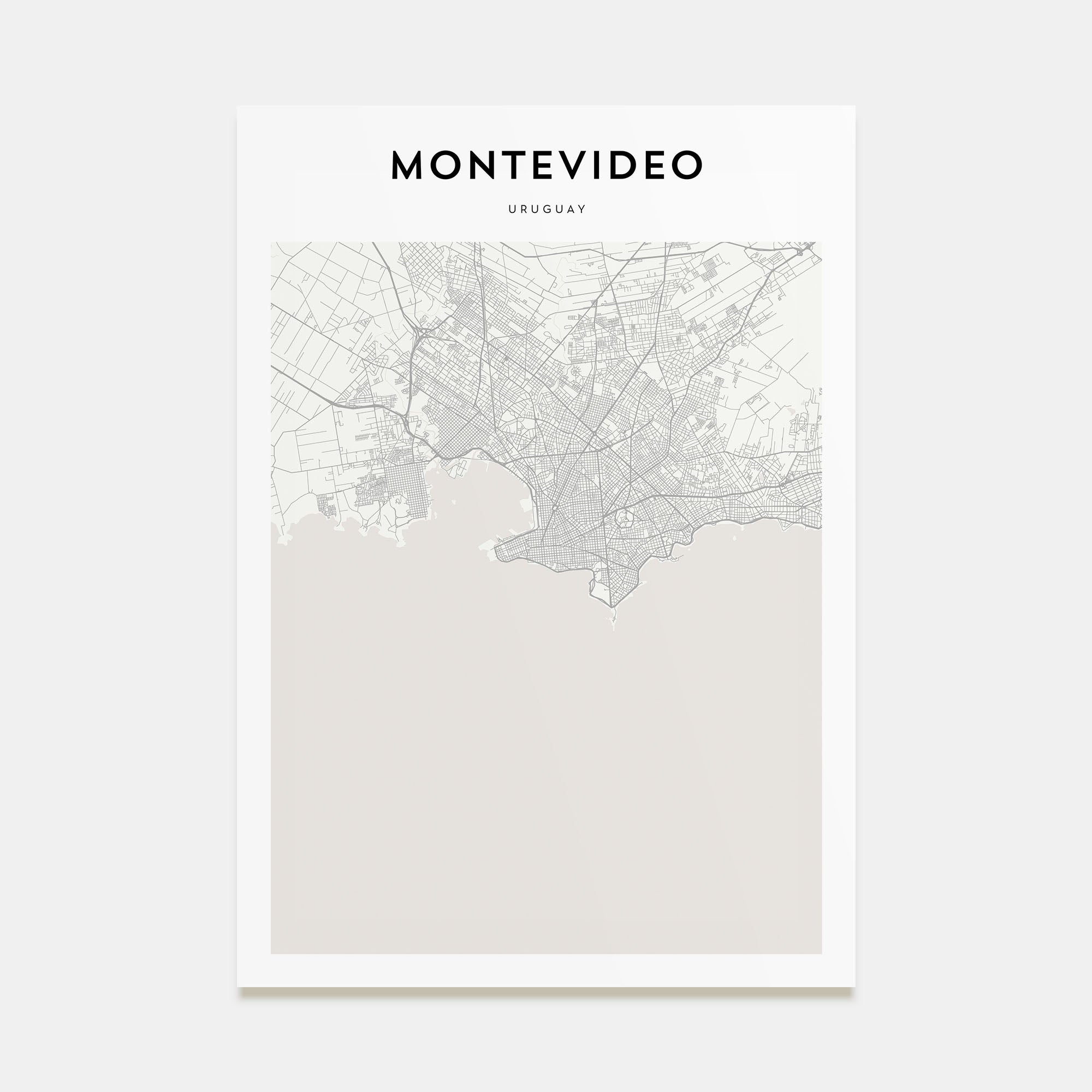 Montevideo Map Portrait Poster