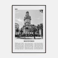 Montevideo Travel B&W Poster