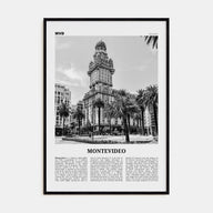Montevideo Travel B&W Poster