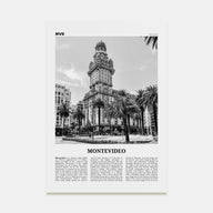 Montevideo Travel B&W Poster