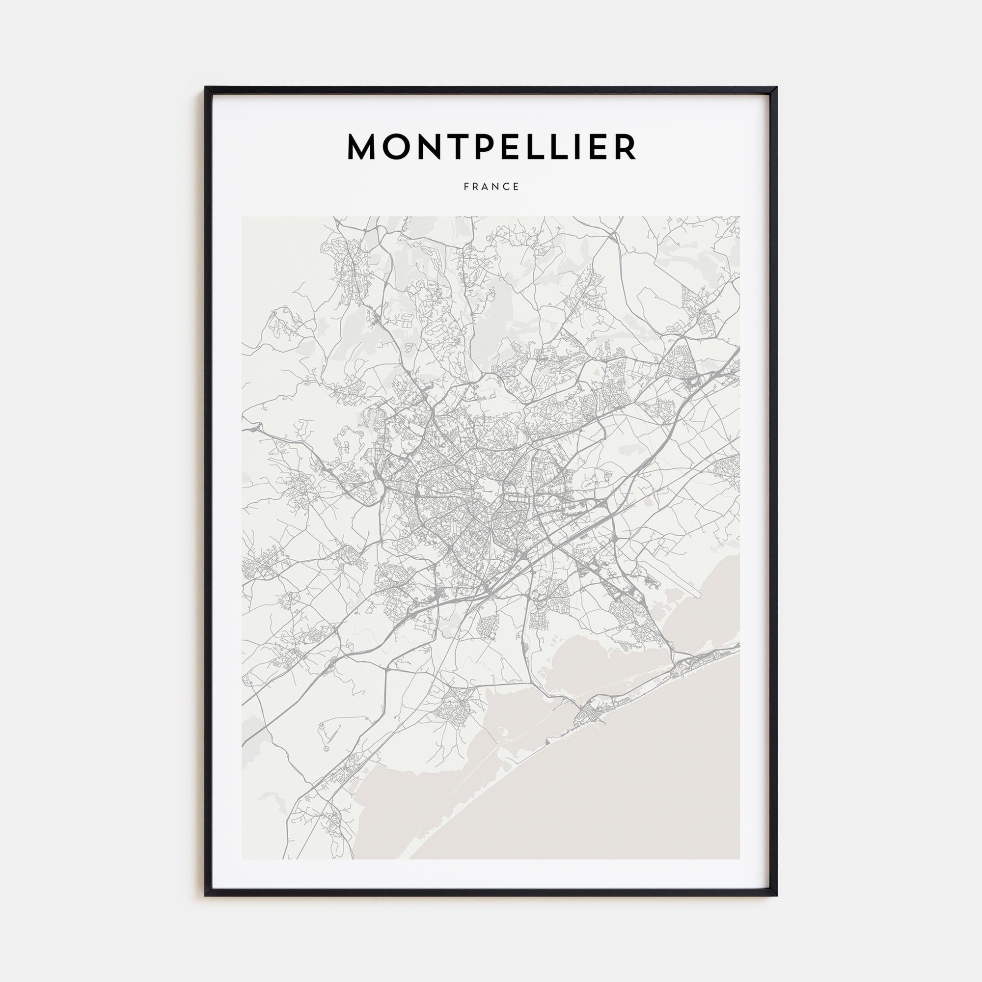 Montpellier Map Portrait Poster