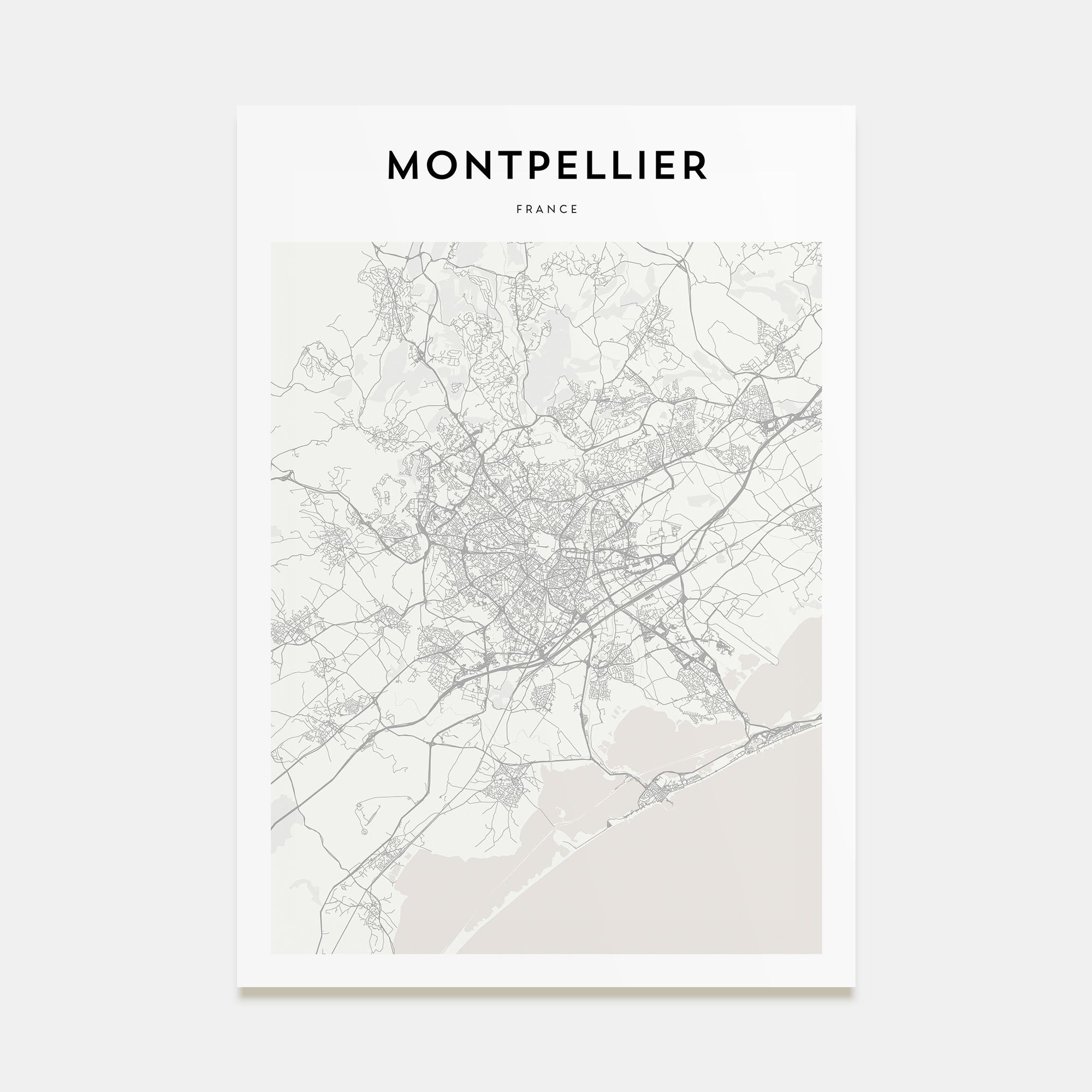 Montpellier Map Portrait Poster