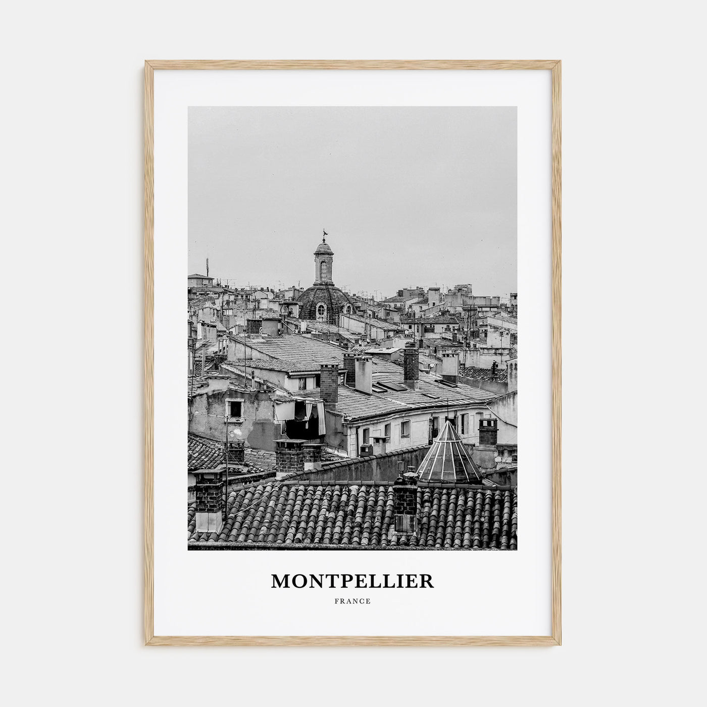 Montpellier Portrait B&W Poster