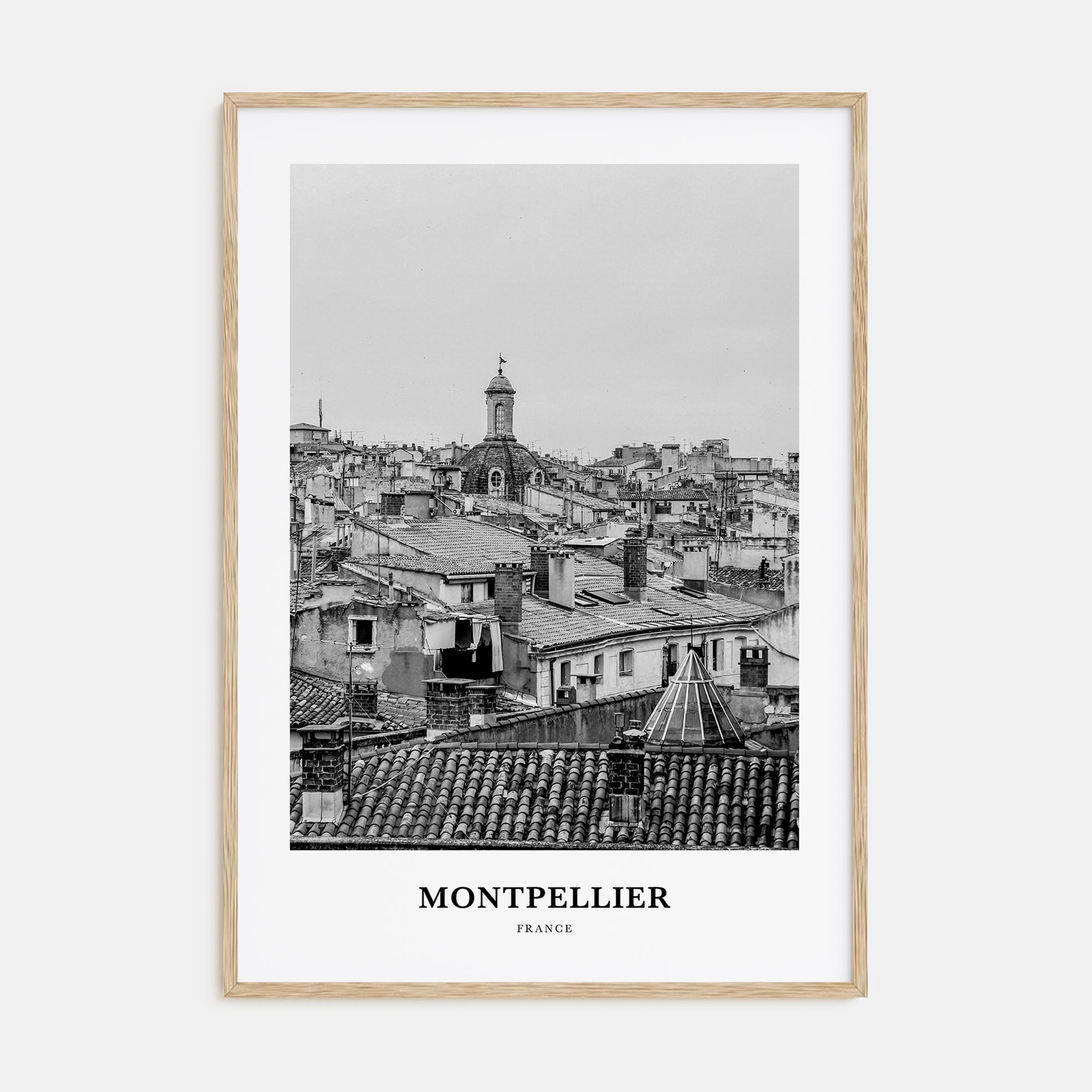 Montpellier Portrait B&W Poster