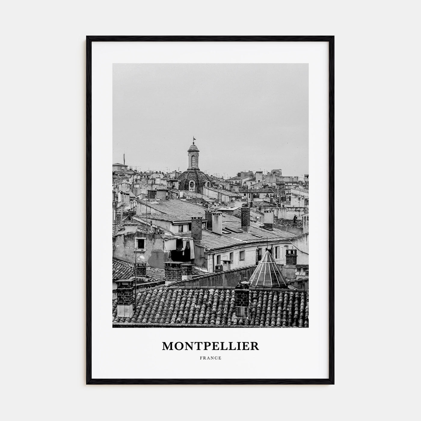 Montpellier Portrait B&W Poster
