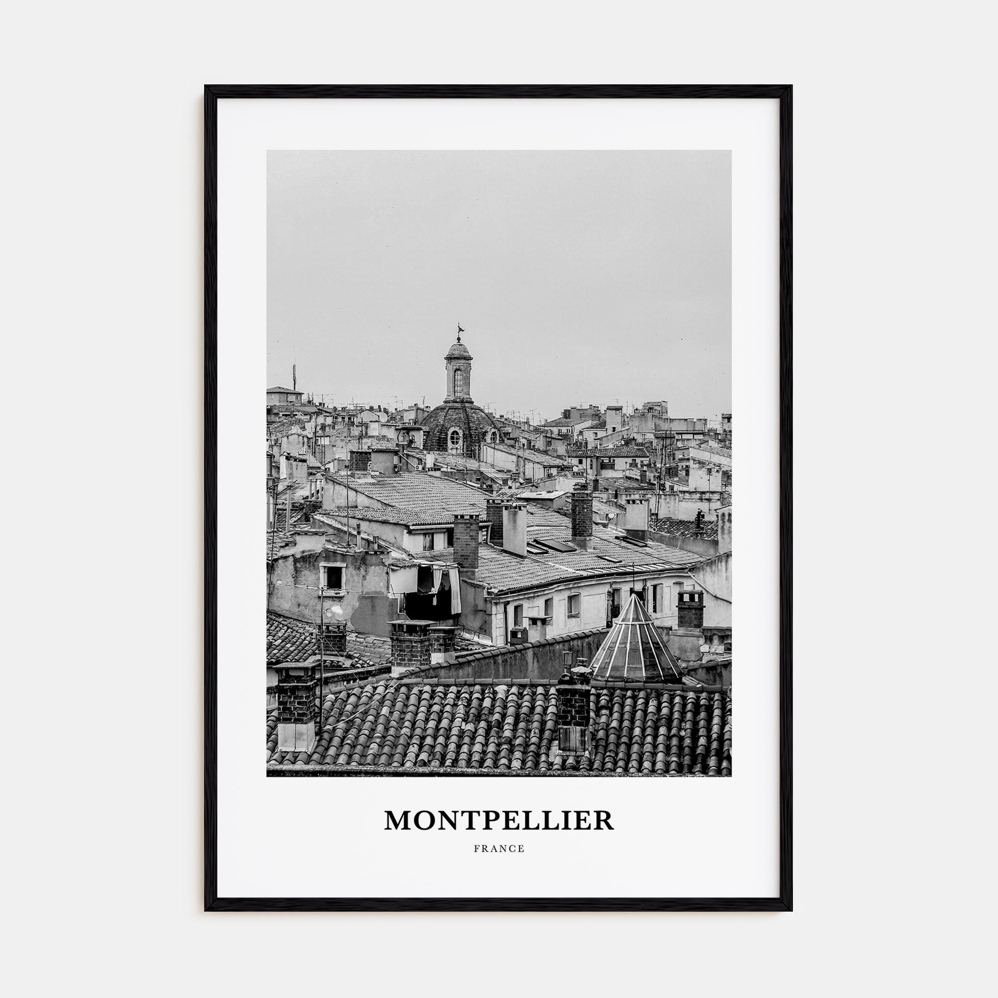 Montpellier Portrait B&W Poster