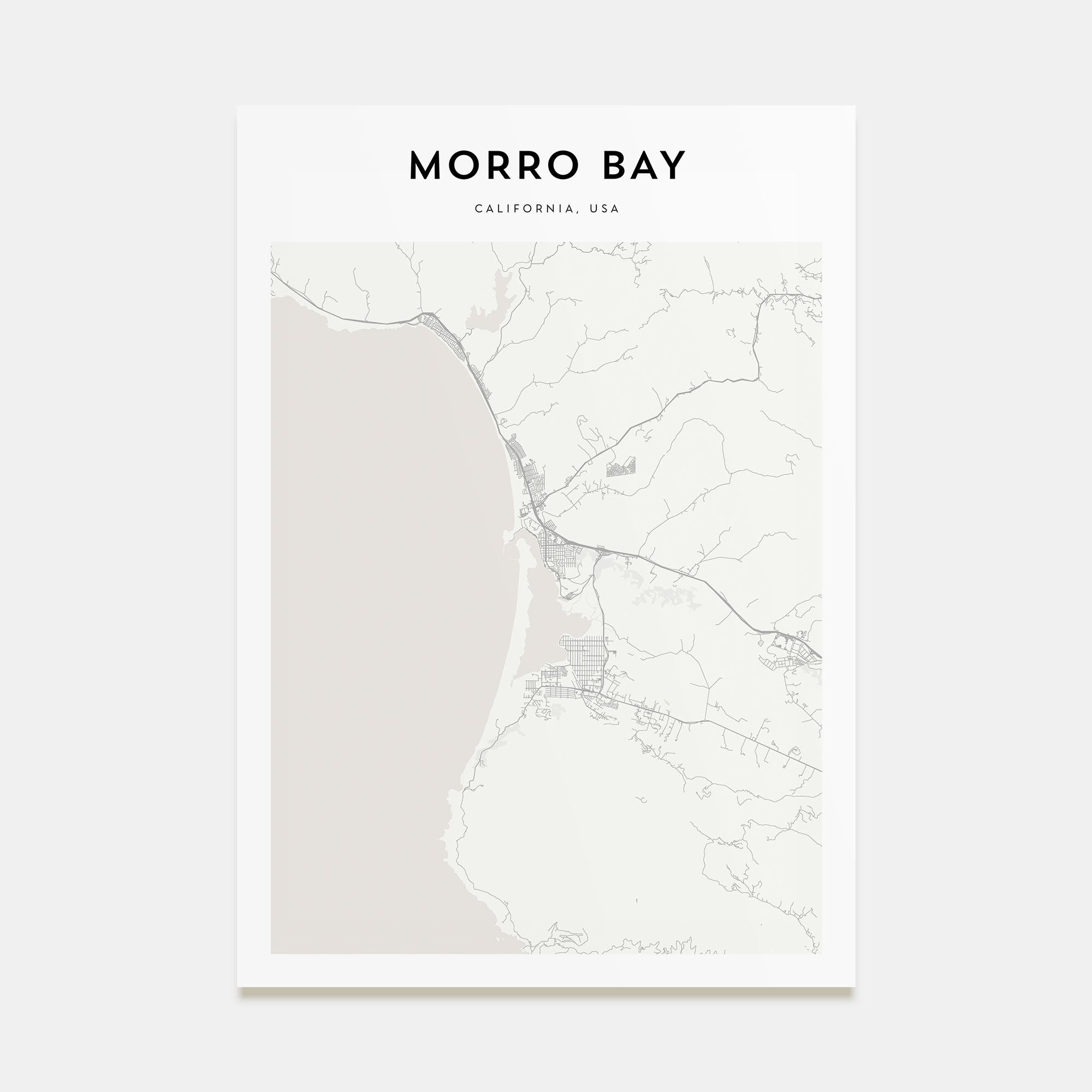 Morro Bay Map Portrait Poster