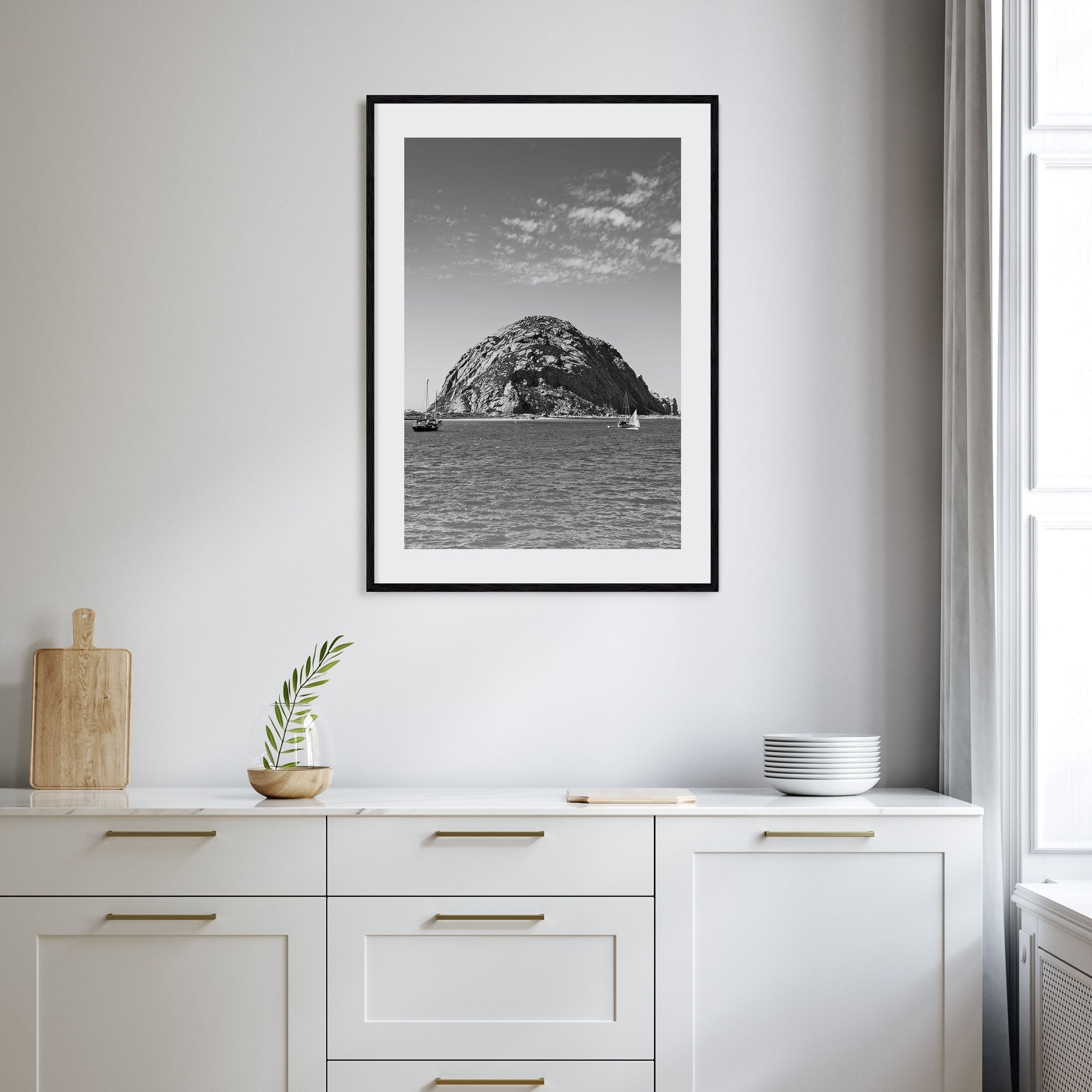 Morro Bay Photo B&W Poster