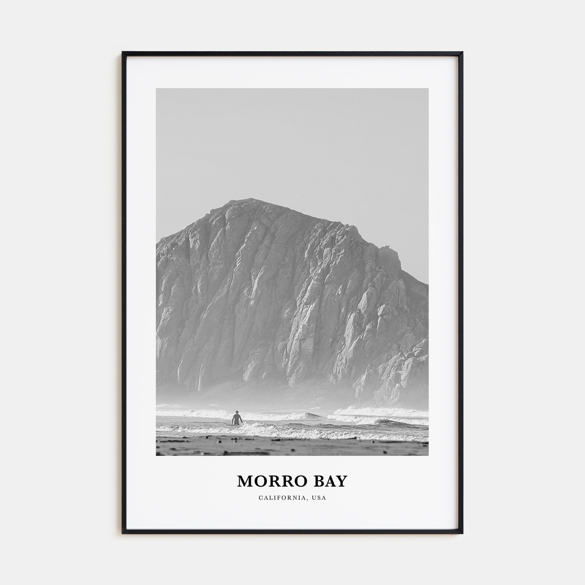 Morro Bay Portrait B&W No 1 Poster