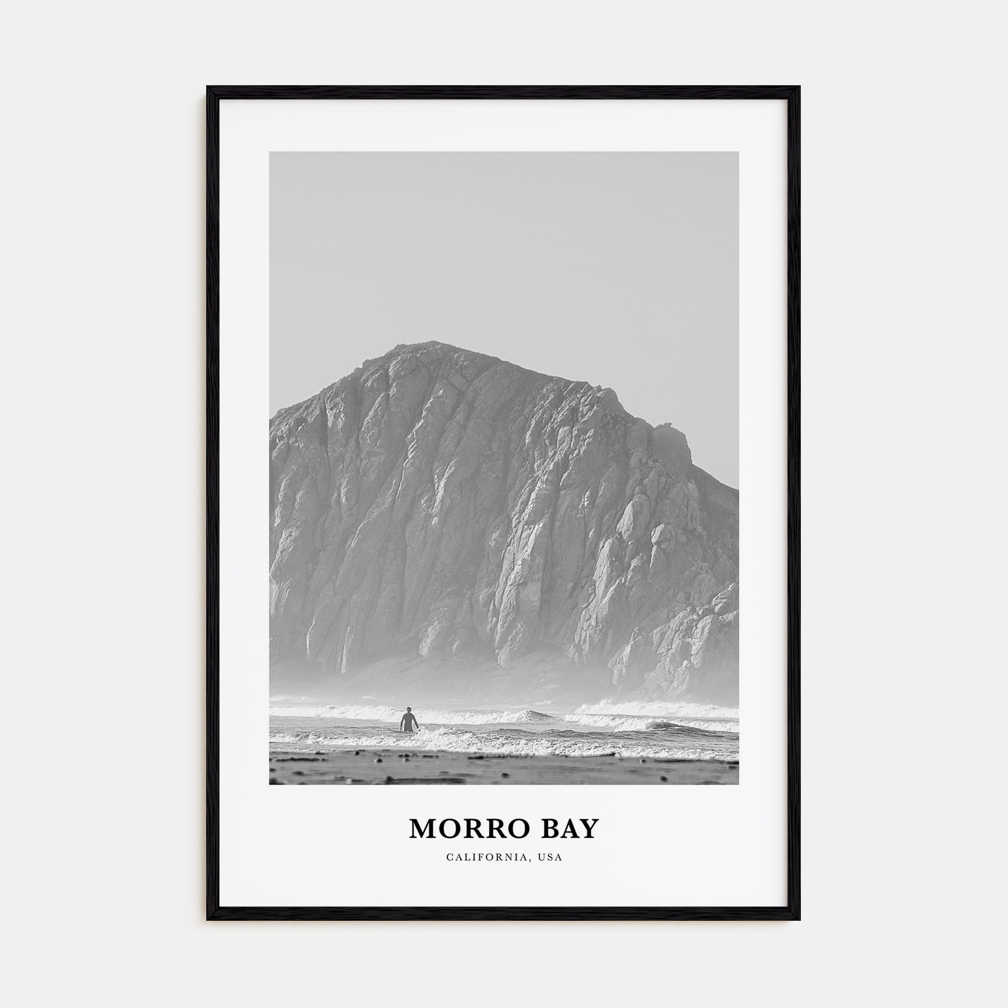 Morro Bay Portrait B&W No 1 Poster