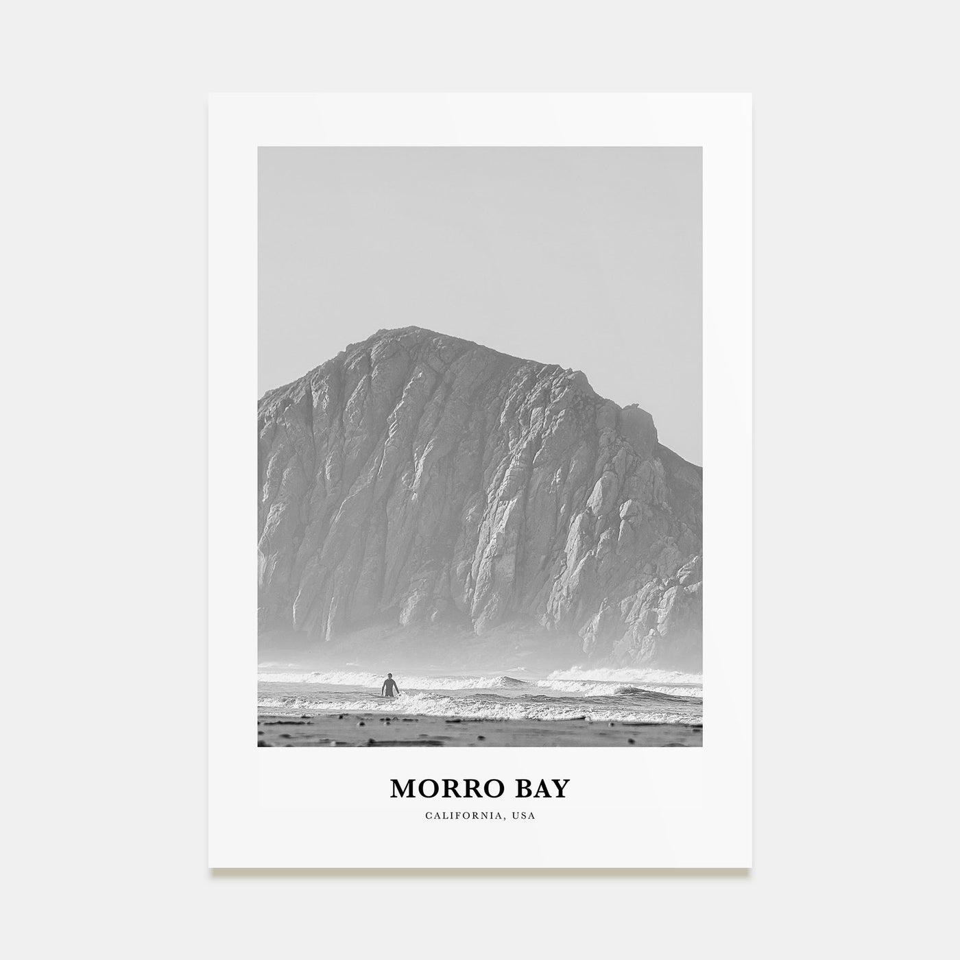 Morro Bay Portrait B&W No 1 Poster